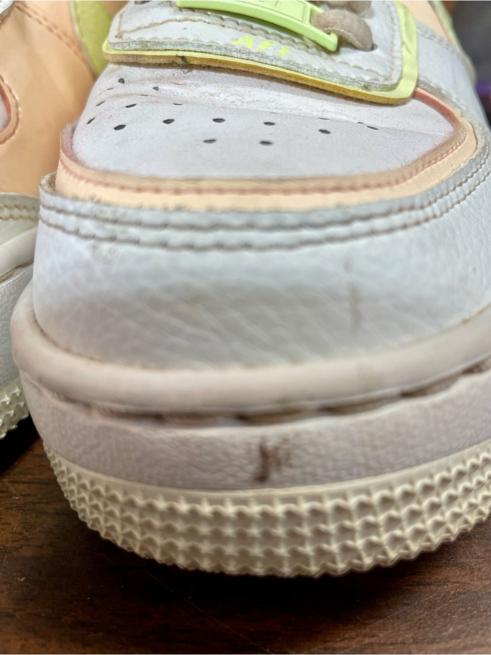 Nike Air Force 1 Low Shadow Summit White Barely Volt Crimson Tint Women - Picture 6 of 9